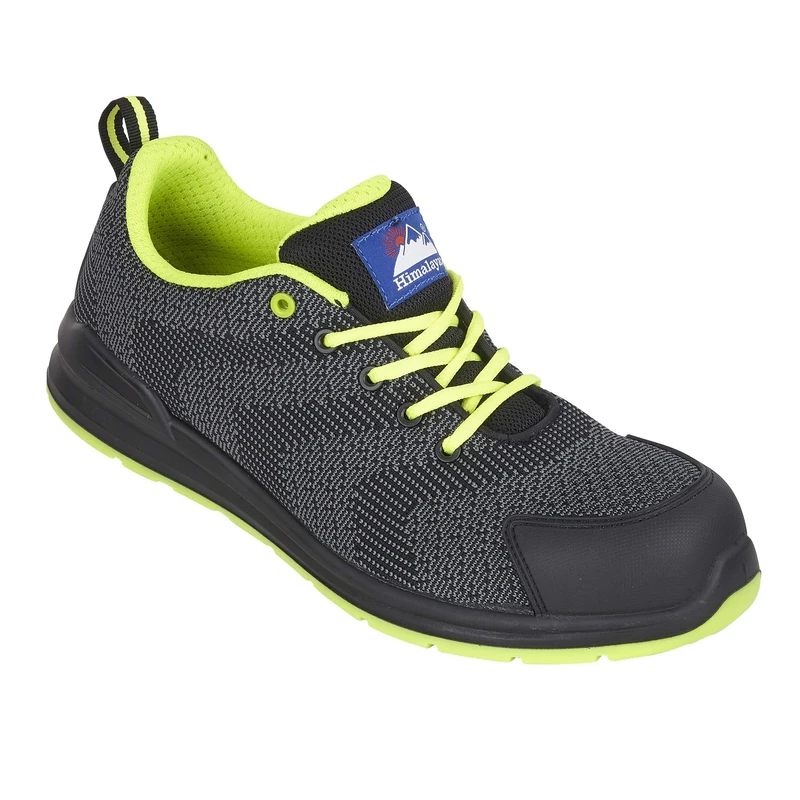 Himalayan 4341 FlyKnit Mesh Safety Trainer Shoe with Metal Free Toecap and Midsole, S1P, SRC, 14 Size, Black