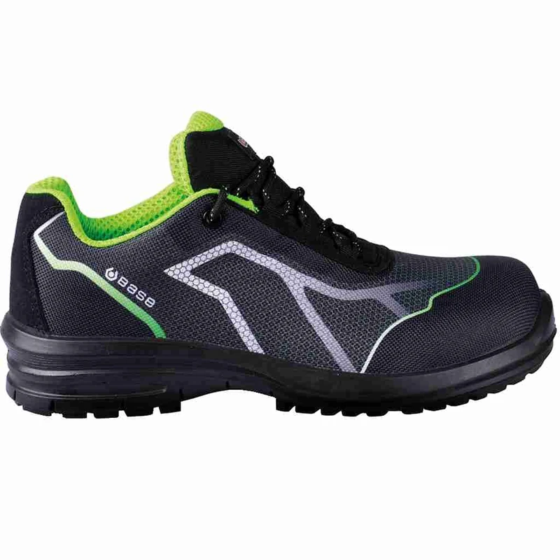 BASE Protection, Oren Safety Shoes for, Black Green, 6 UK