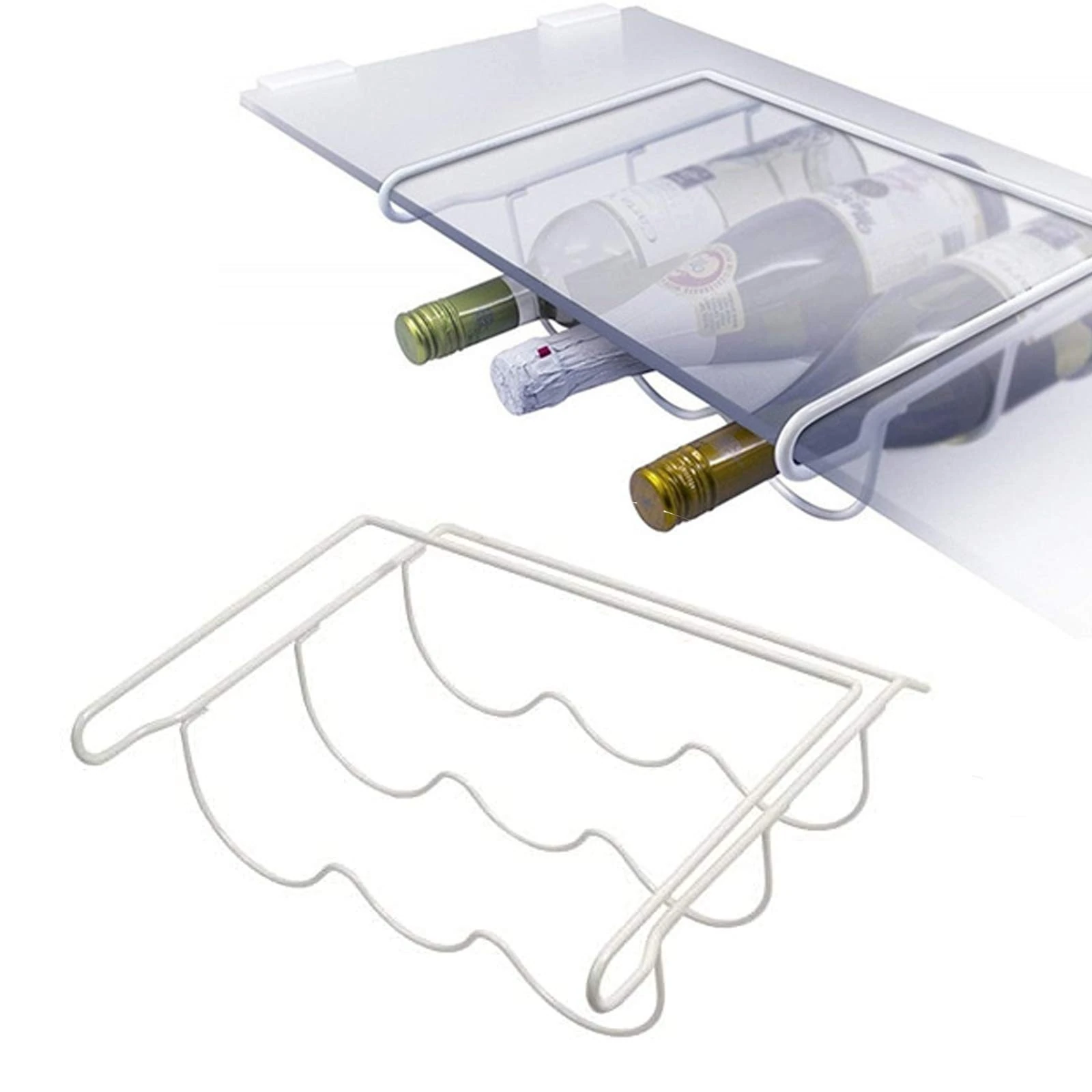 Qualtex Bottle & Wine Bottle Rack Shelf Holder For All Fridges - Fridge Bottle Storage Shelf
