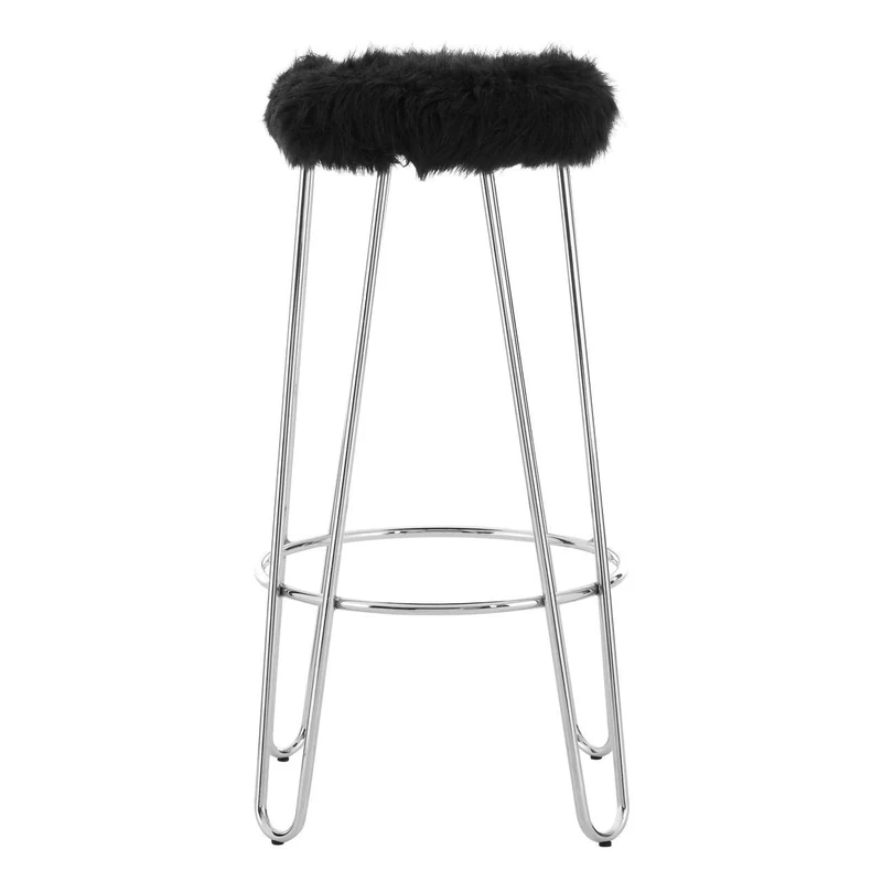 Premier Housewares Bar Stool, Counter Height Stools, w40.5 x d40.5 x h77.5cm - Silver