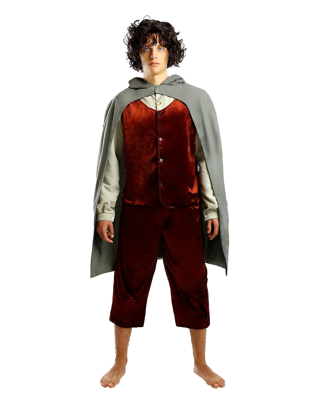 Funidelia Official Frodo Costume - The Lord of The Rings for Men, Includes Shirt with Vest, Pants, Cape and Ring, The Hobbit - Outfit for Adults for Carnival and Halloween - Size M