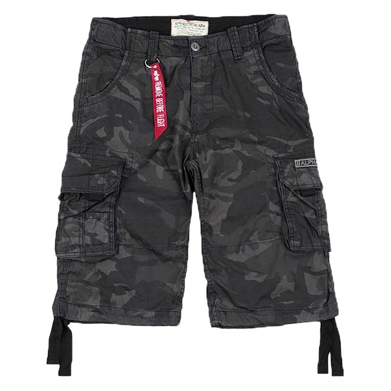 Alpha Industries Jet Short Camo for Men Cargo, Black, 36