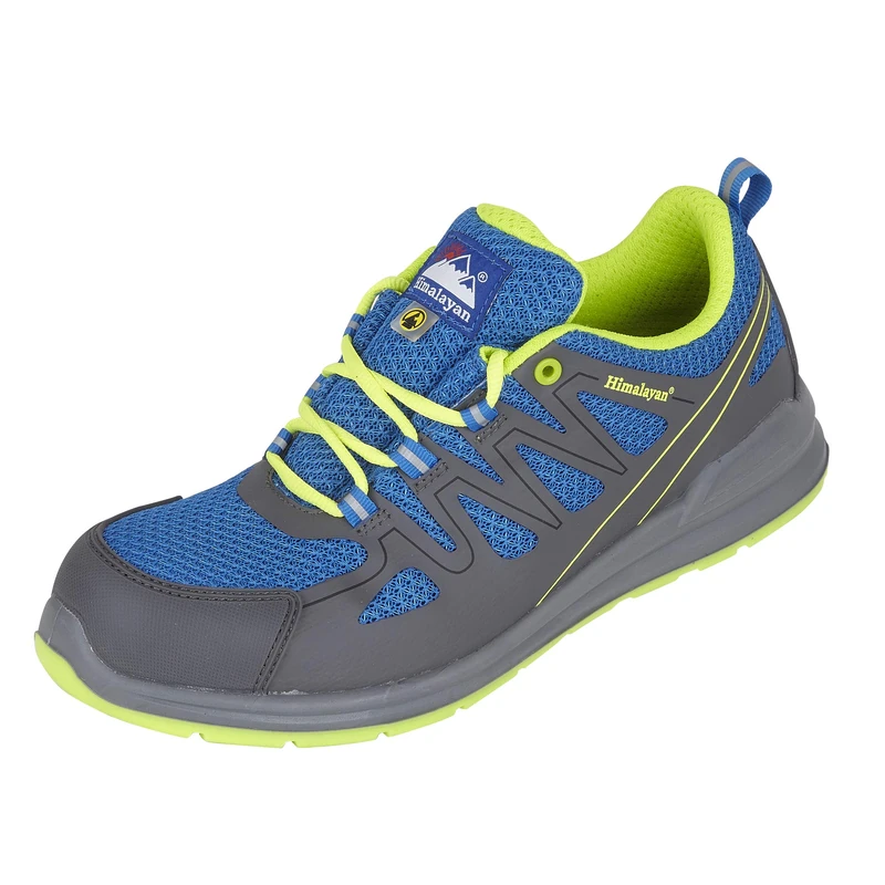 Himalayan 4331 Electro-ESD Mesh Safety Trainer Shoe with Metal Free Toecap and Midsole, S1P, SRC, 16 Size, Blue