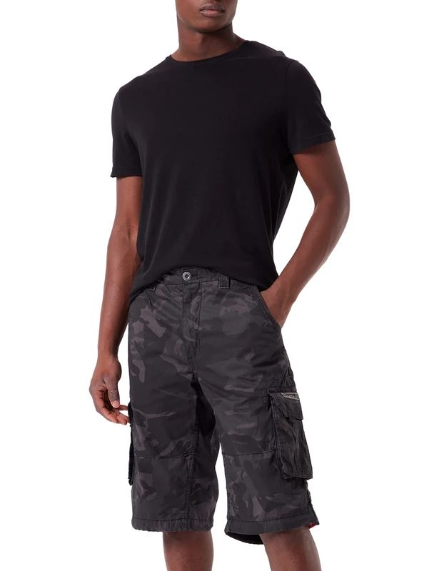 Alpha Industries Jet Short Camo for Men Cargo, Black, 40