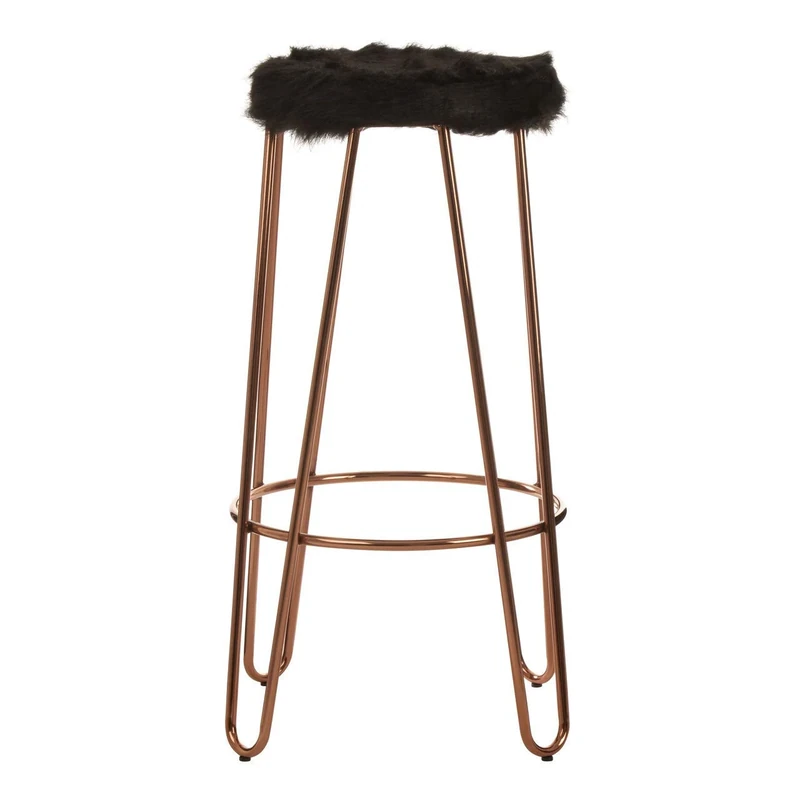 Premier Housewares Bar Stool, Counter Height Stools, w40.5 x d40.5 x h77.5cm - Rose Gold