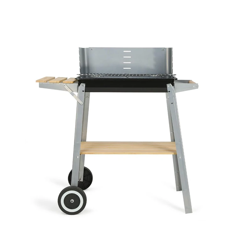 Livoo DOC244 Charcoal Barbecue - Wood Finish & Steel Frame