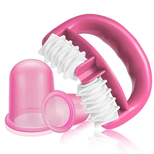Silicone Cupping Therapy Set and Cellulite Massager, Anti Cellulite Cup Massage Roller, Vacuum Massage Cup Kit Body Cup Set Health Beauty Care, 3 Pcs(Large & Medium Cup and Body Roller Brush)