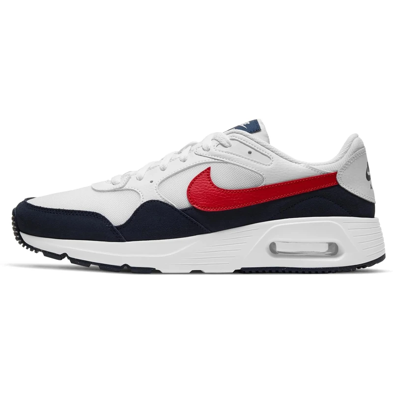 NIKE Mens Air Max Sneaker, White University Red Obsidian, 10 UK