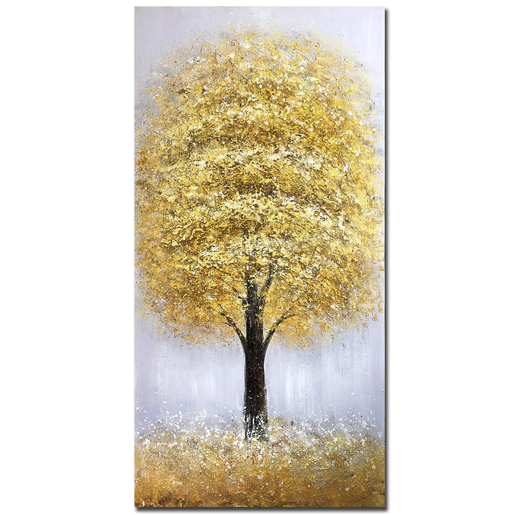 Yotree Paintings,24x48 Inch Lucky Tree Oil Hand Painting 3D Hand-Painted On Canvas Abstract Artwork Art Wall Decoration Abstract Painting for livingroom