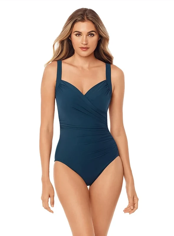 Miraclesuit Women's Swimwear D-Cup Must Have Sanibel Underwire Sweetheart One Piece Swimsuit, Nova, 18DD