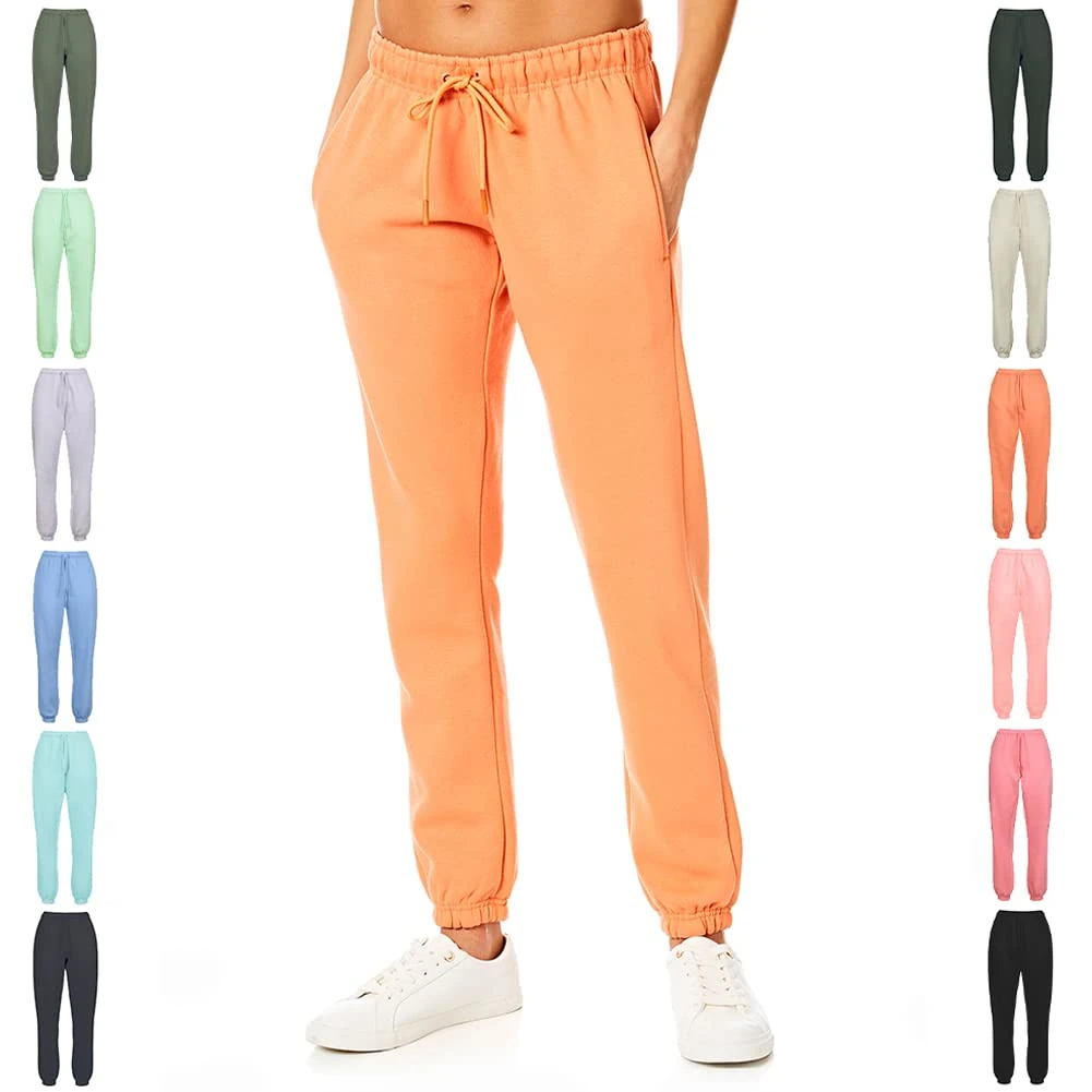 Light & Shade LSLPNT006 Ladies Soft Touch Loungewear Sweatpants Joggers Jogging Pants Bottoms, Orange, XS