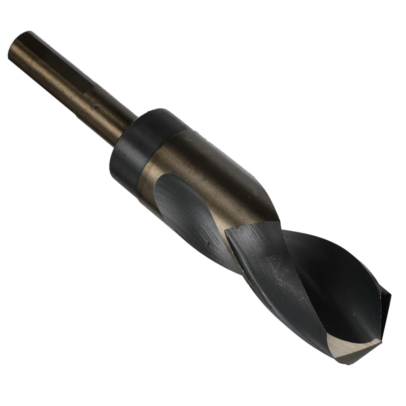 Drill America 1-19/64" Reduced Shank High Speed Steel Black & Gold Contractor Drill Bit with 3-Flat 1/2" Shank, KFD3F Series