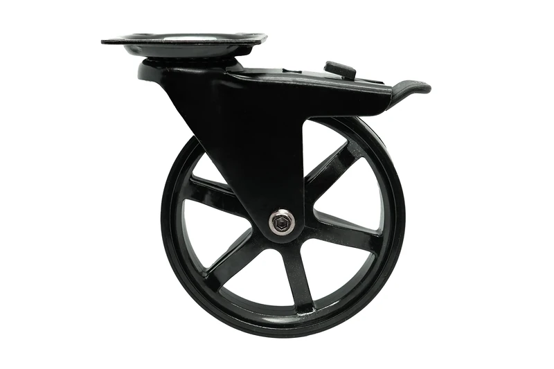 Headbourne 8300E Vintage Series 4-Inch 6-Spoke Designer Caster, Gloss Black, 4 Pack