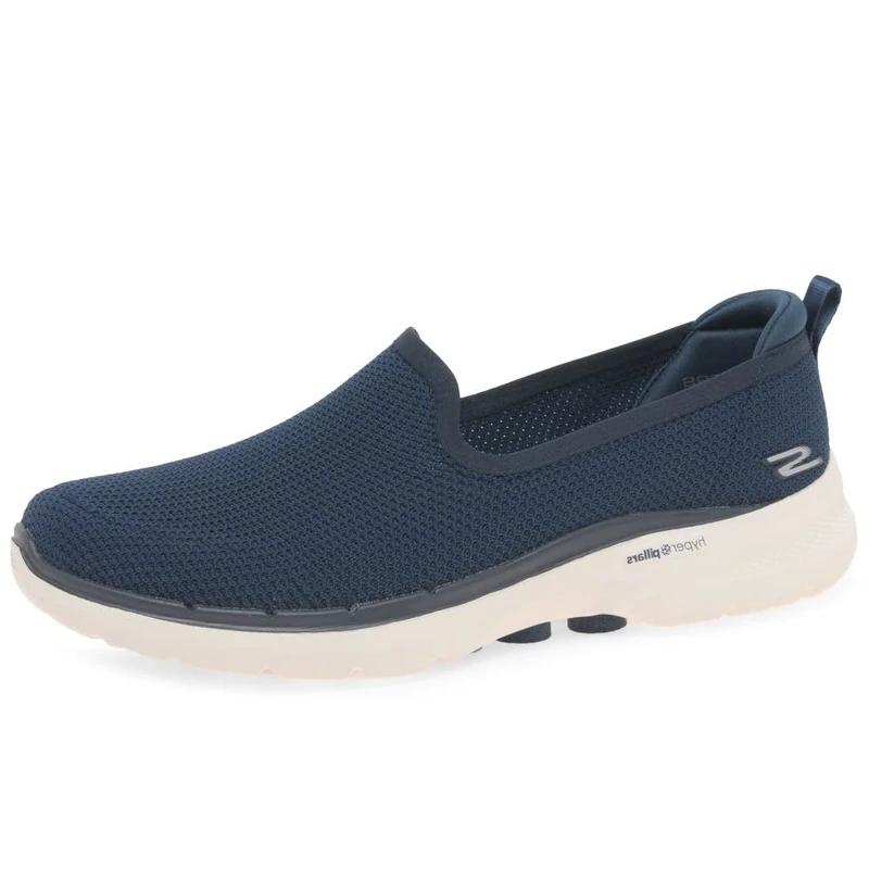 Skechers Women's GO Walk 6 Sneaker, Navy, 5.5 UK
