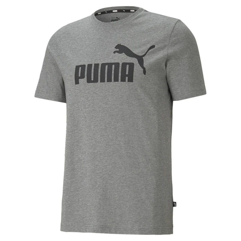 PUMA ESS Logo Tee Sports T-Shirt Men's, Medium Gray Heather, XL