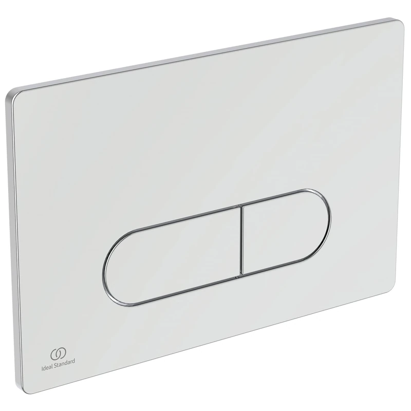Ideal Standard Oleas Toilet Flush Plate, Dual Flush Technology via Mechanical Release, Easy Operation and Durable Design (Square/Round) – Chrome (234x8.5x154 mm)