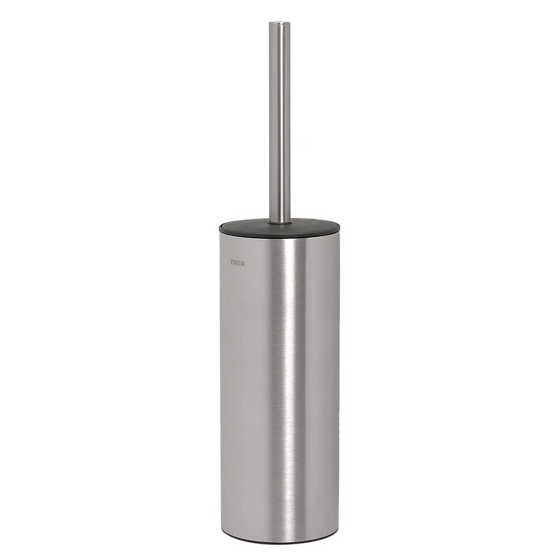 Tiger Noon Toilet Brush and Holder Freestanding, Stainless Steel Brushed