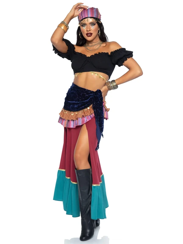 Leg Avenue Women's 3 Pc Crystal Ball Beauty Fortune Teller Costume, Multi, Large
