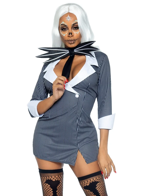 Leg Avenue Ghost & Skeleton Costume | Gift Bones Lotte | Woman | Large | Halloween | Fancy Dress Up