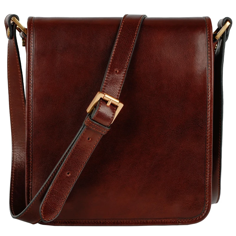 Time Resistance Leather Messenger Bag for Men and Women Shoulder Crossbody Bag