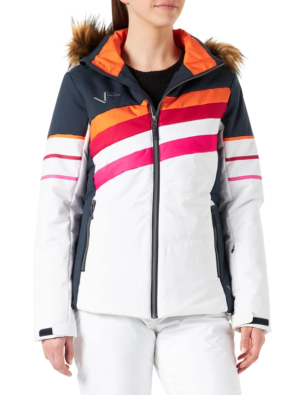 Black Crevice Women's Damen Skijacke Ski Jacket, Navy/White, 42