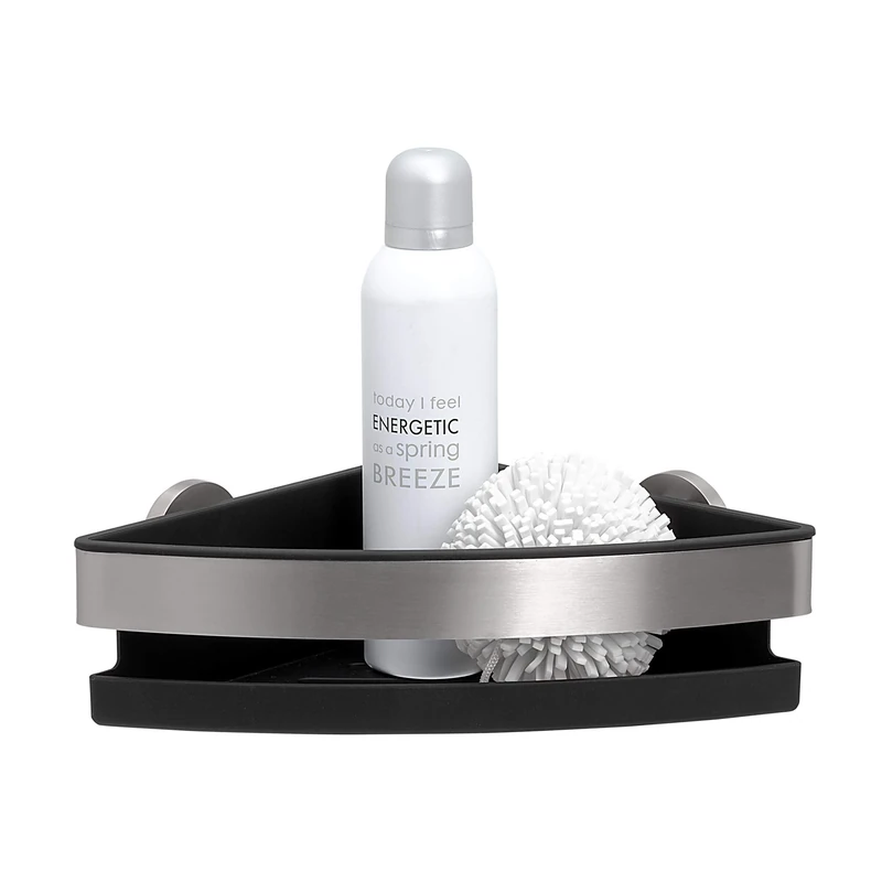 Tiger Noon Corner Shower Basket, Stainless Steel Brushed, 22 x 8 x 22 cm