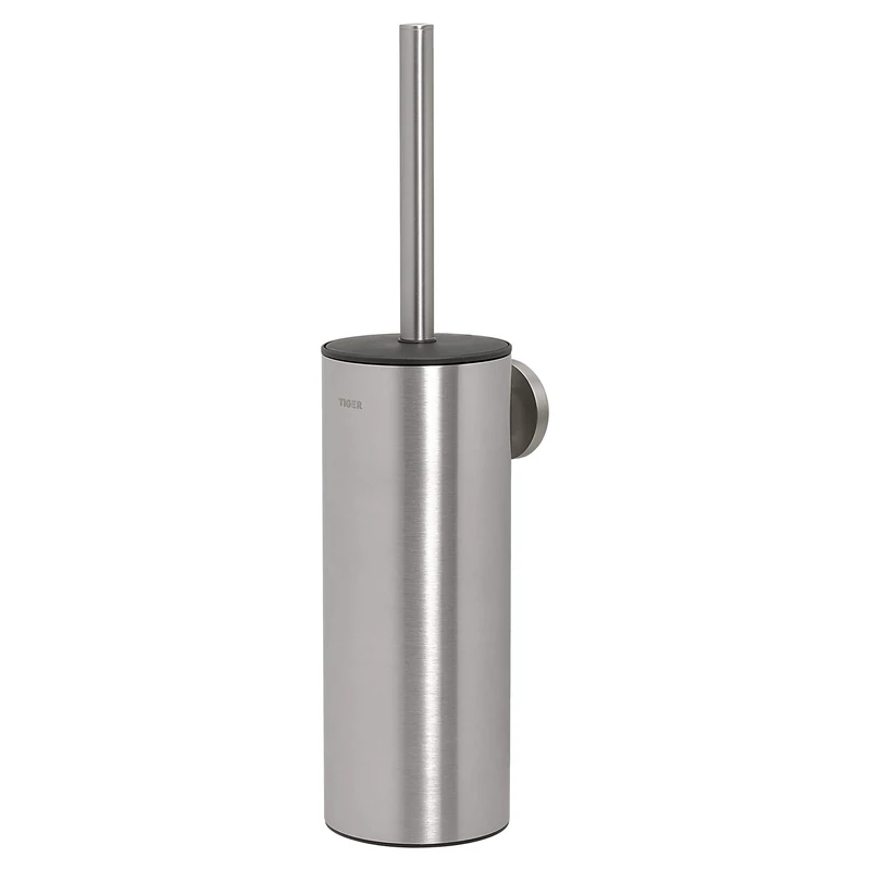 Tiger Noon Toilet Brush and Holder, Stainless Steel Brushed