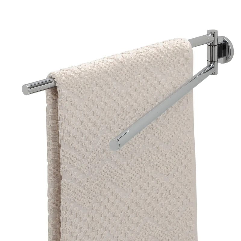 Tiger Noon Towel Rail with 2 arms, Chrome, 4.9 x 7.8 x 45.3 cm
