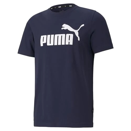 Puma Men's Ess Logo Tee T Shirt, Peacoat, XL
