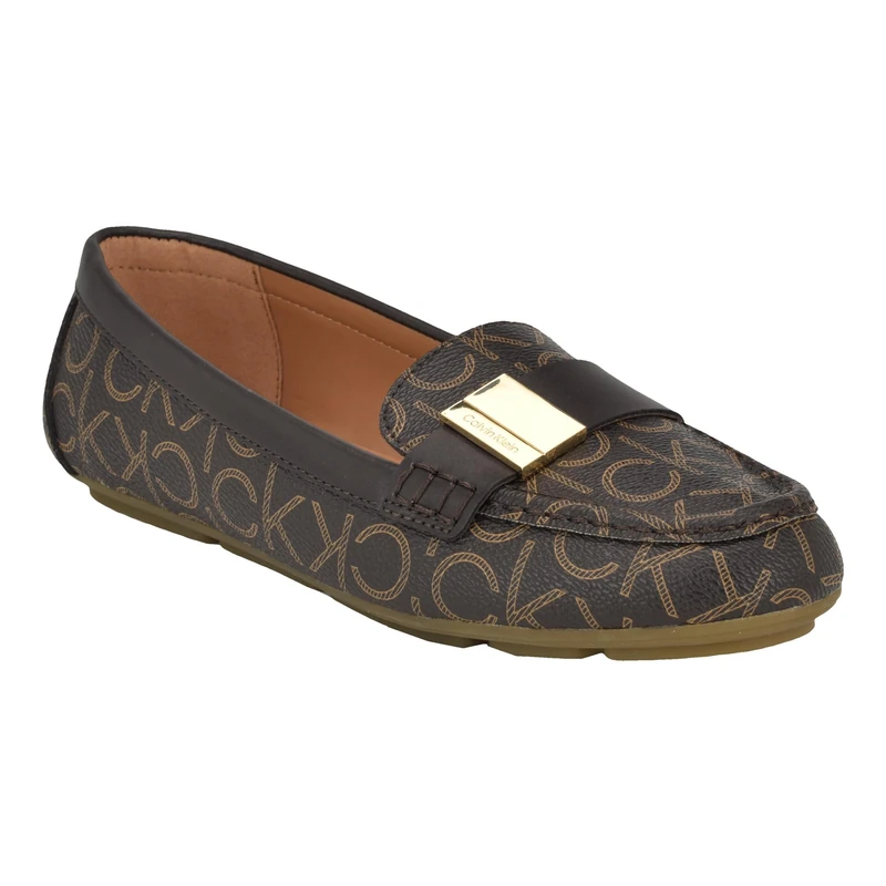 Calvin Klein Women's Lisa Loafer Flat, Brown 913, 5 UK (7M US)