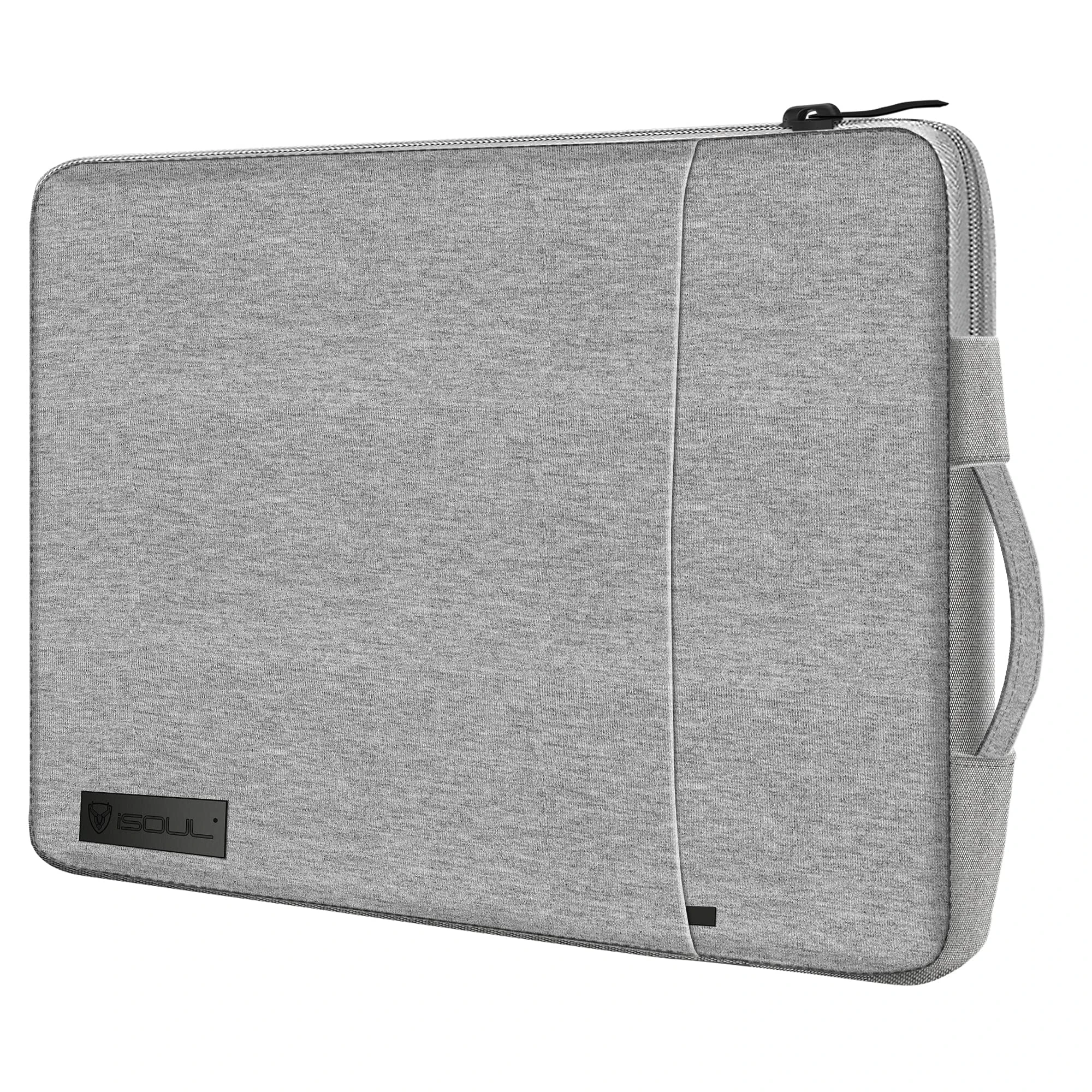 iSOUL 14-15.6 inch Shock Resistant Laptop Sleeve Case Briefcase Bag [Accessory Pocket] Compatible for Laptop Waterproof Case Cover for MacBook Pro/Surface Book/XPS 15 /Chromebook/HP/Lenovo Grey