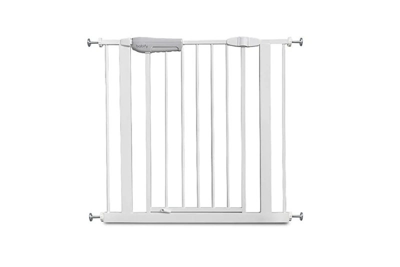 Babify - Child Safety Barrier for Doors and Hallways – White – Maximum Purpose of 65 to 91 cm – Includes 2 x 10 cm Extensions – Includes Railing Kit