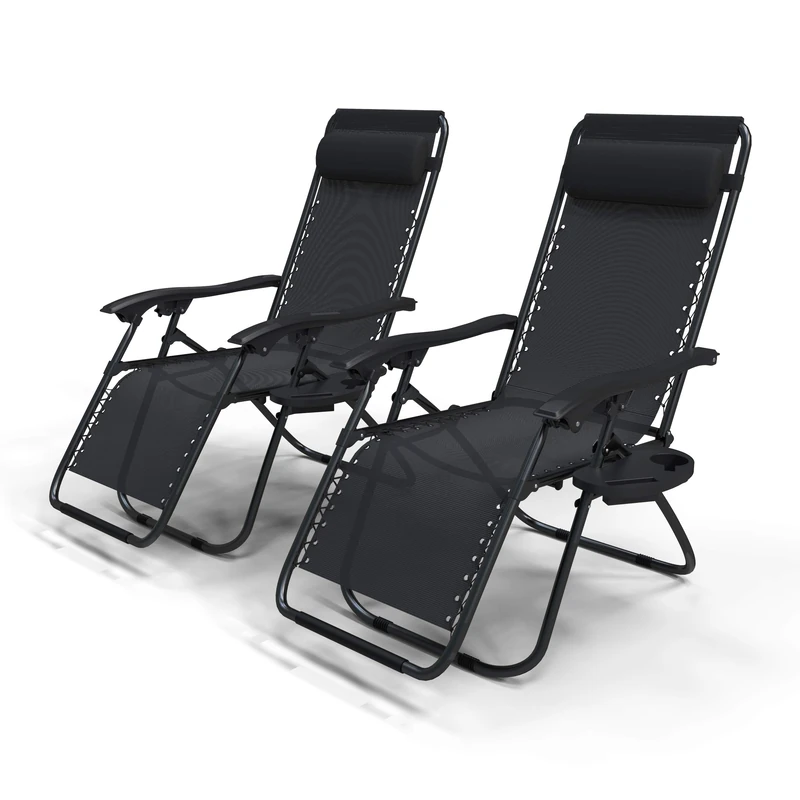 VOUNOT Zero Gravity Chair Set of 2 - Folding Sun Loungers
