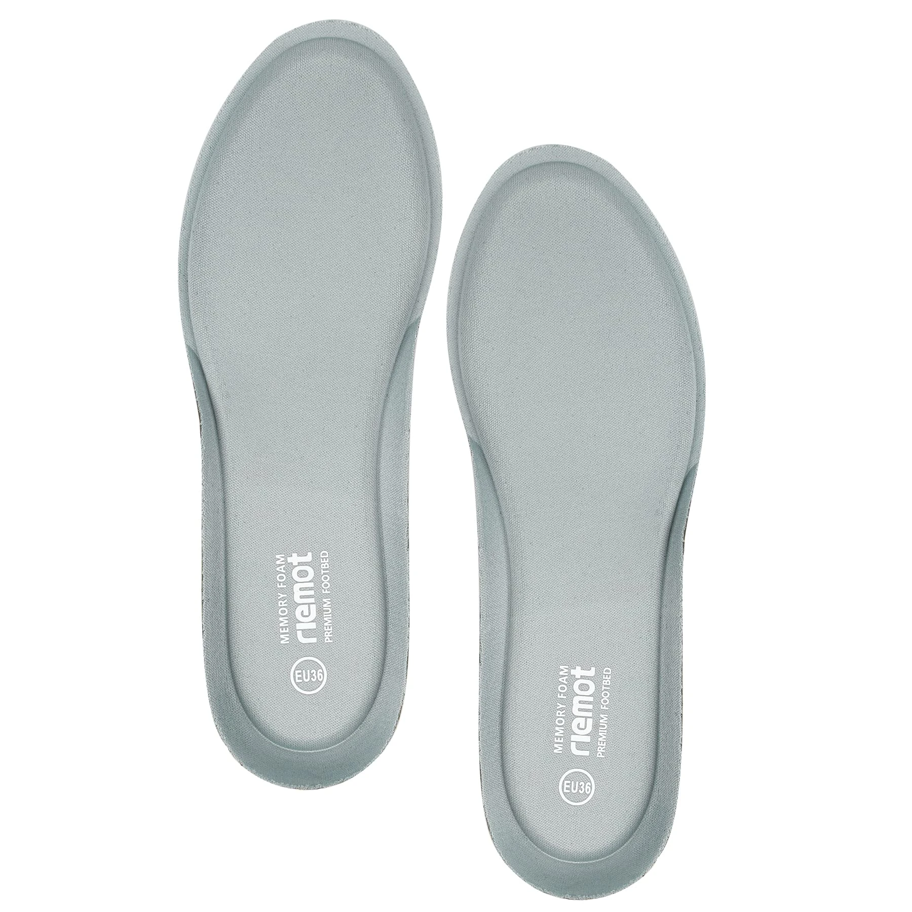riemot Memory Foam Insoles for Men and Women,Replacement Shoe Inserts for Sports Shoes,Trainers,Sneakers,Work Boots and Walking Shoes, Women Grey UK5/EU38