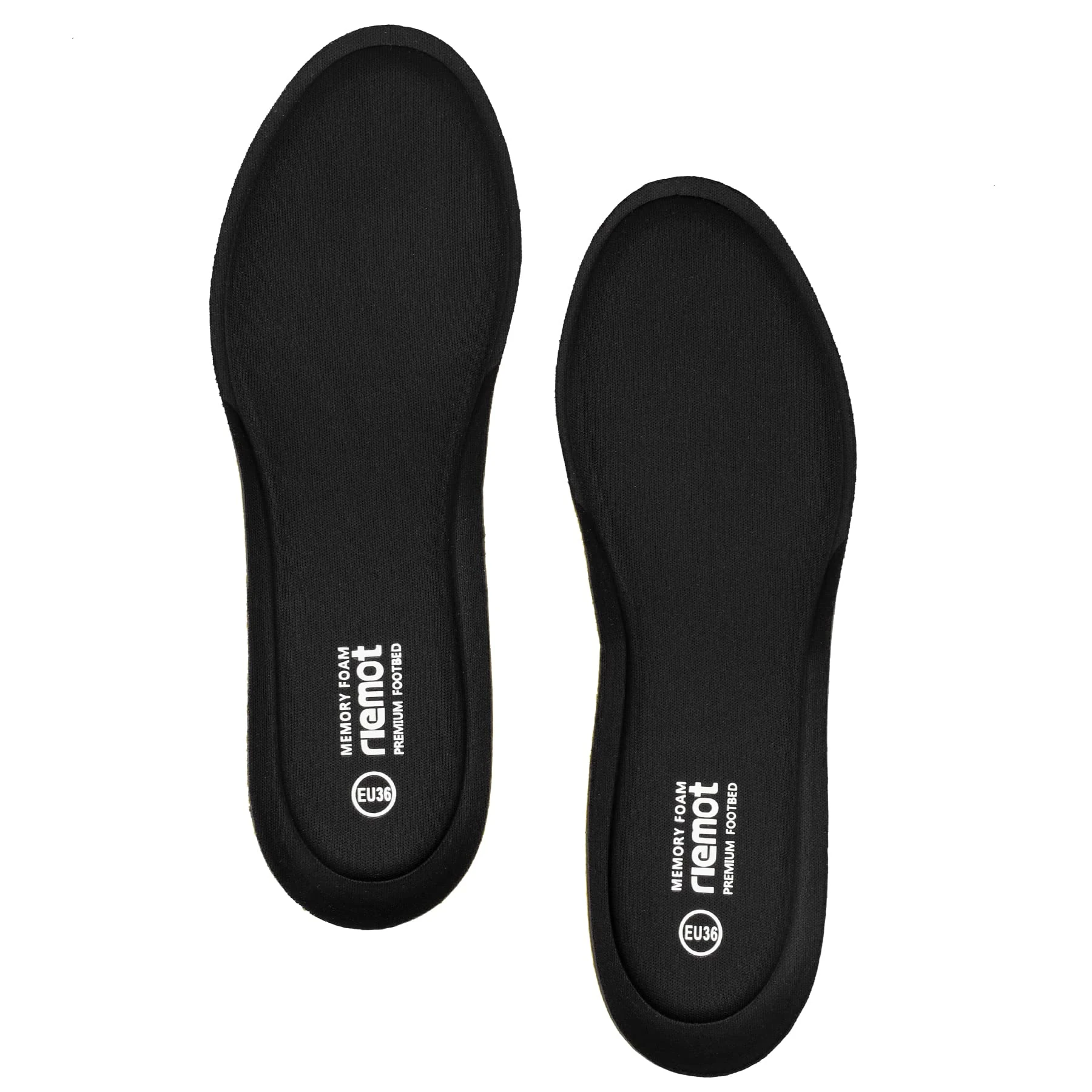 riemot Memory Foam Insoles for Men and Women,Replacement Shoe Inserts for Sports Shoes,Trainers,Sneakers,Work Boots and Walking Shoes, Men Black UK7/EU41