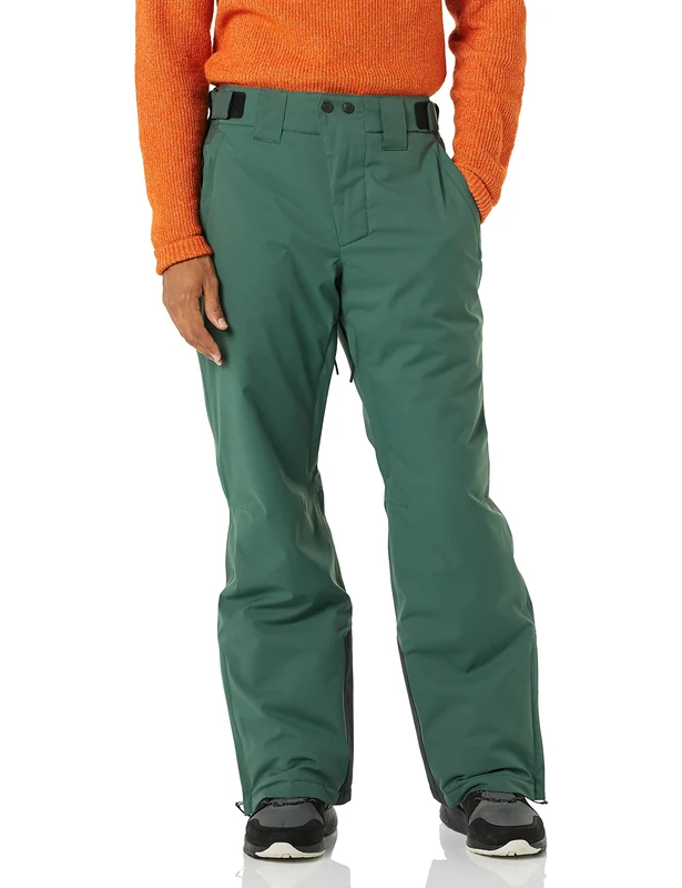 Amazon Essentials Ski Pants for Men, Waterproof, Insulated, Black Spruce Green Color Block, XX-Large