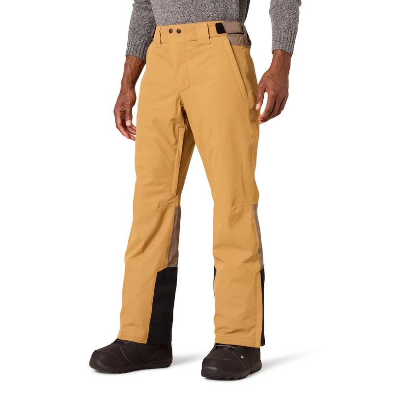 Amazon Essentials Ski Pants for Men, Waterproof, Insulated, Black Gold Color Block, Small