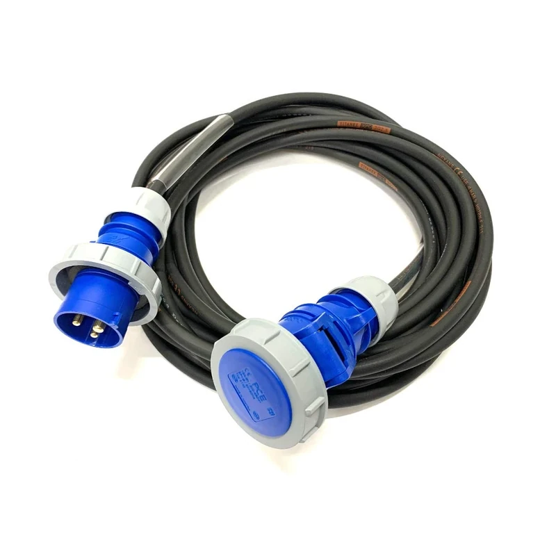 16 Amp 240V IP67 Waterproof Extension Lead - PCE Blue - 2.5mm² Heavy Duty H07RN-F Rubber Cable - 16A HO7 (5 Metre)