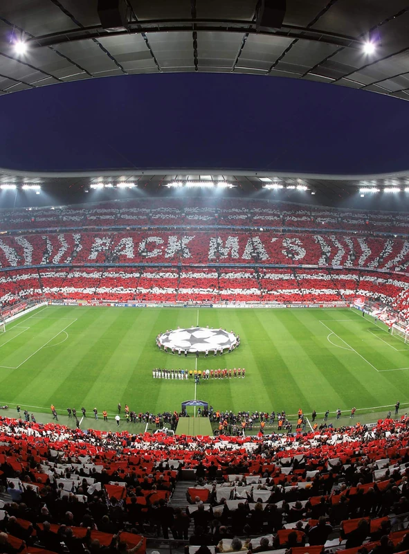 A.S. Création Wallpaper Photo red White Blue - FC Bayern München Choreo Football Stadium Club Wall Decoration - Non-Woven Wallpaper 1,92 x 2,60m Wallpaper Living Room Bedroom - Image 1