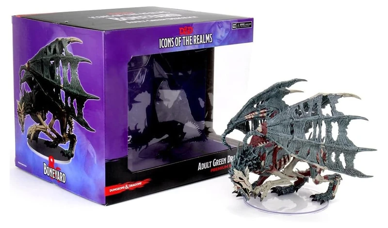 WizKids Dungeons and Dragons Icons of the Realms - Boneyard, Adult Green Dracolich, DnD Miniatures - Image 1