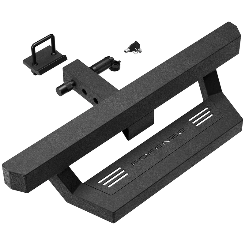 Hitch Step with Lock and Stabilizer fit for Vehicles with 2" Towing Receiver, Protect Rear Bumper Bar