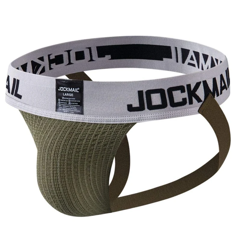 Mens Jockstrap Athletic Supporter Underwear Mens Sport Jock Strap Brief (M, Army Green)
