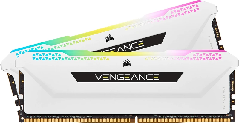CORSAIR VENGEANCE RGB PRO SL 32GB (2x16GB) DDR4 3200 (PC4-25600) C16 1.35V Desktop Memory - White