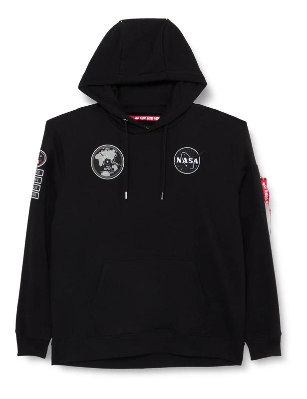 ALPHA INDUSTRIES Men's NASA Voyager Hoody Sports, Black/Black, 3XL - Image 1