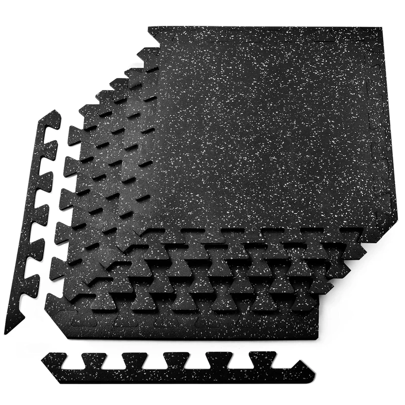Yes4All Interlocking Rubber Floor Tiles - Heavy Duty Non Slip Gym Mat - Image 1
