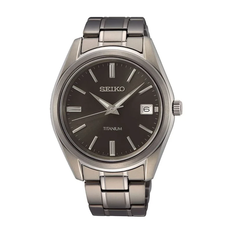 Seiko Men's Analog Quartz Watch with Titanium bracelet SUR375P1