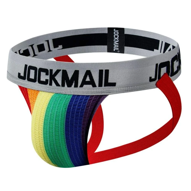 Mens Jockstrap Athletic Supporter Underwear Mens Sport Jock Strap Brief (M, Colorful)