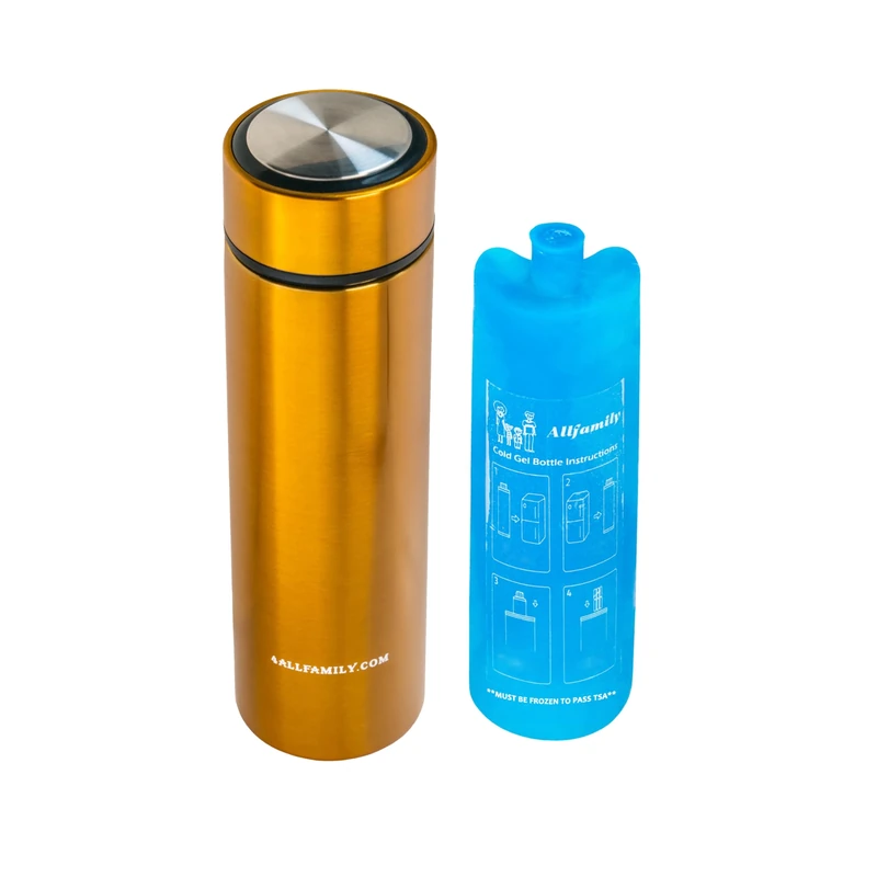4ALLFAMILY Nomad Insulin Cooler Travel Case TSA Approved 48H (1–3 Medication Pens) – On–The–Go Medical Cooler with Biogel Ice Pack – Diabetes Travel Case for Insulin Pens & EpiPens (Medium, Gold)
