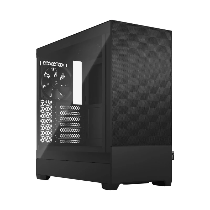 Fractal Design Pop Air Black - Tempered Glass Clear Tint - Honeycomb Mesh Front – TG side panel - Three 120 mm Aspect 12 fans included – ATX High Airflow Mid Tower PC Gaming Case