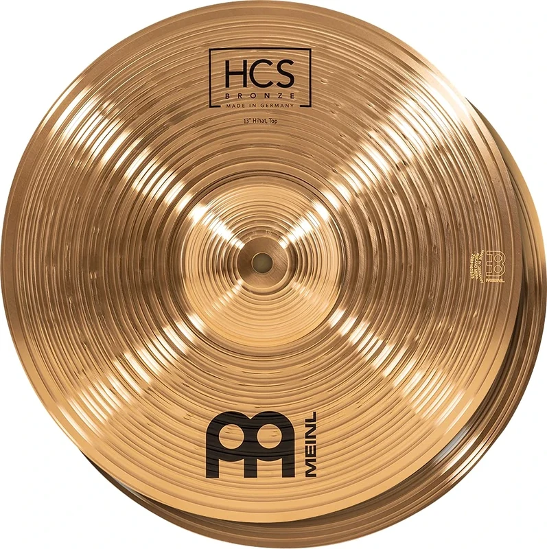Meinl Cymbals HCS Bronze Hihat Cymbals 13 inch (Video) for Drum Set (33,02cm) – Pair – B8 Bronze, Traditional Finish, Made in Germany (HCSB13H)